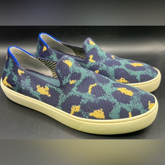 Rothy’s- Stylish‎ Womens Animal Print Slip-On Shoes - Blue, Size: 8 - Picture 1 of 11